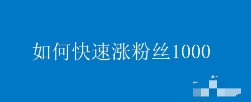 如何快速涨到1000粉？破解社交平台流量增长密码